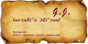 Gorzsás József névjegykártya